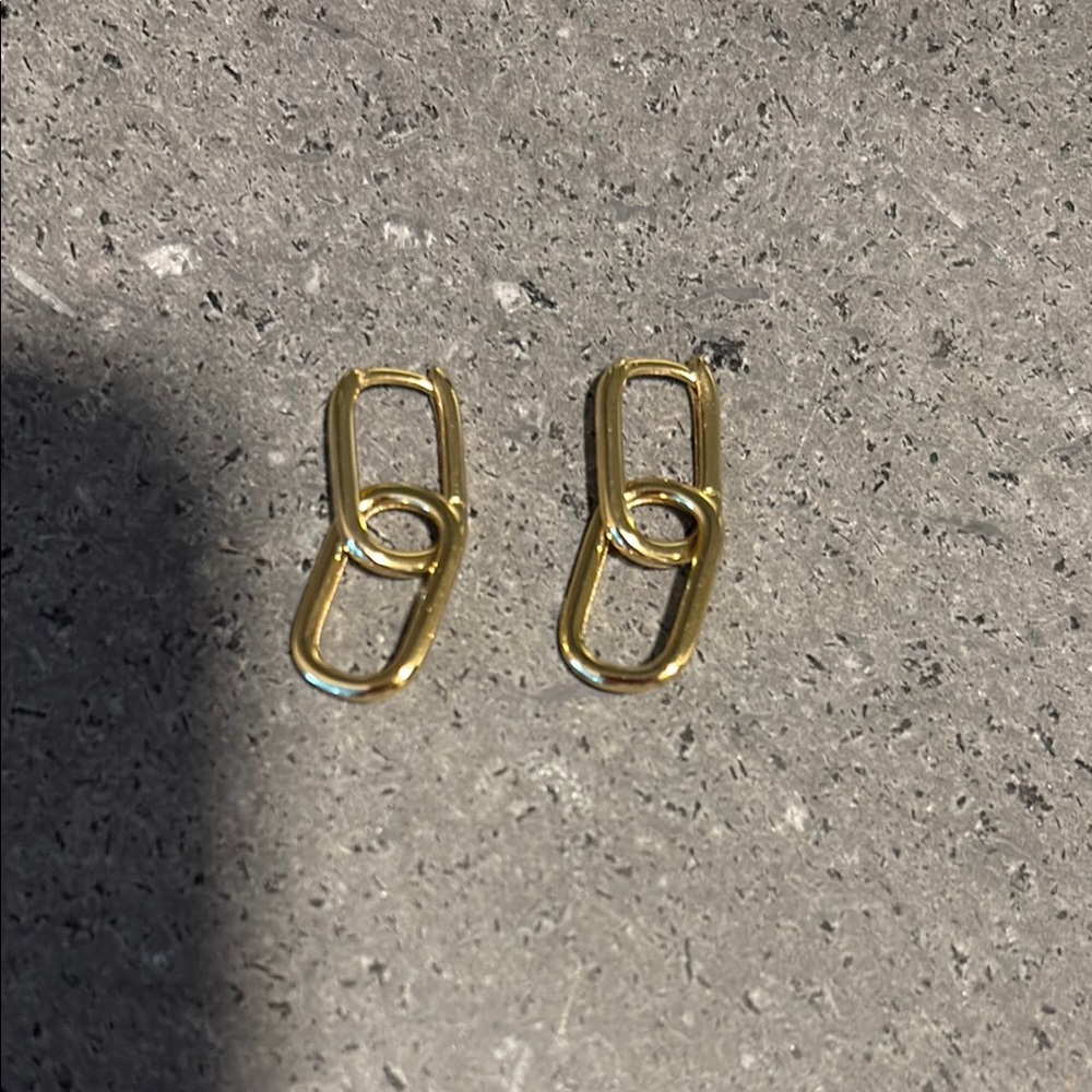 Gold hoops like new! Worn only a few times